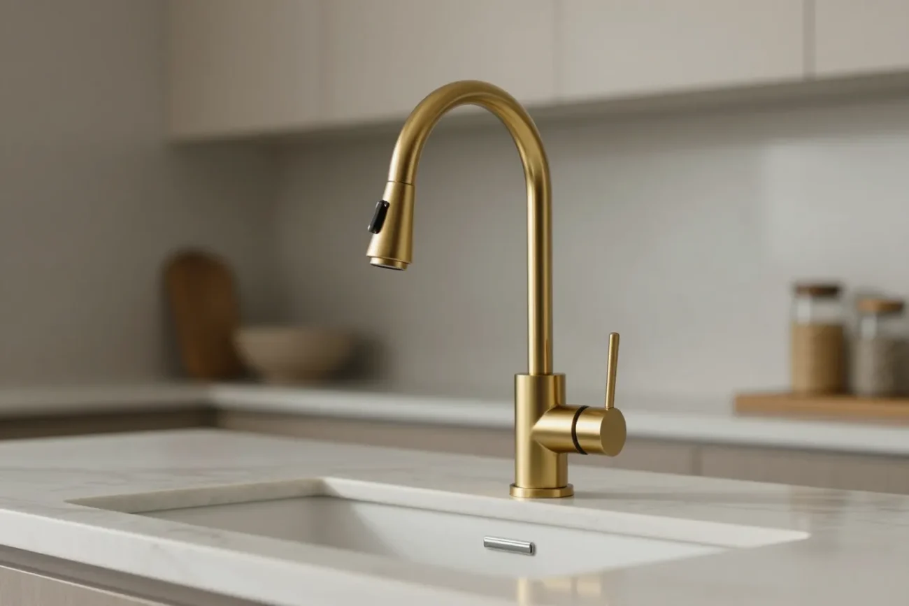 Instant Glam: How a Gold Faucet Upgrade Transforms Your Kitchen