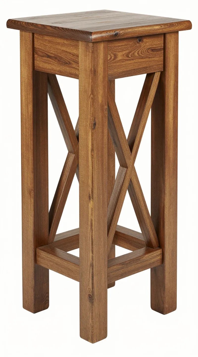 single chunky 4x4 farmhouse table leg with X-brace detail