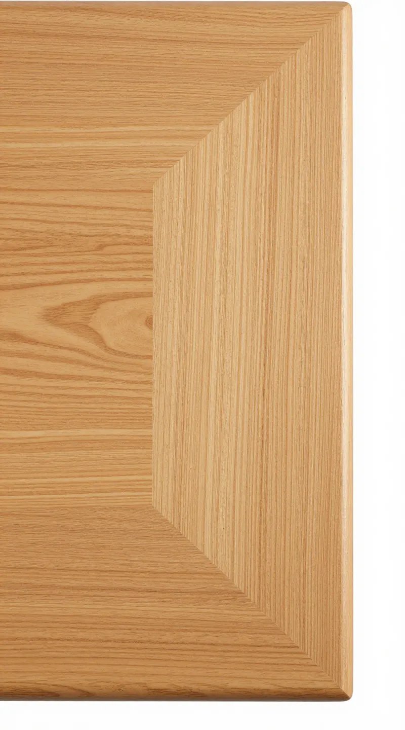 distressed pine tabletop corner with satin finish and soft imperfections